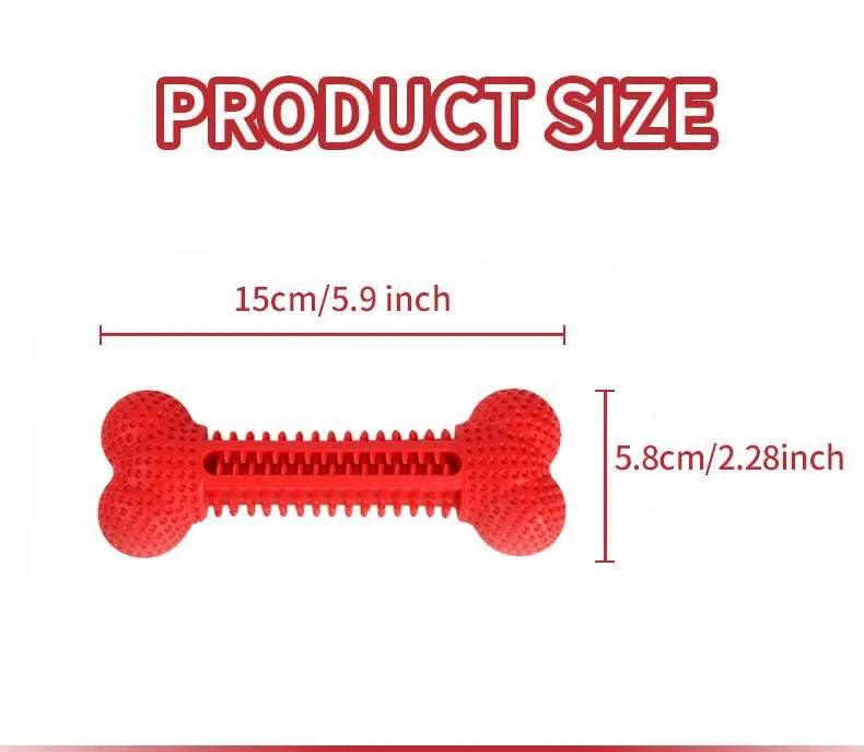 Snugarooz Lil' Baby Bone Dental Textured Rubber Chew Puppy Dog Toy - Pink - 4.25" Inches