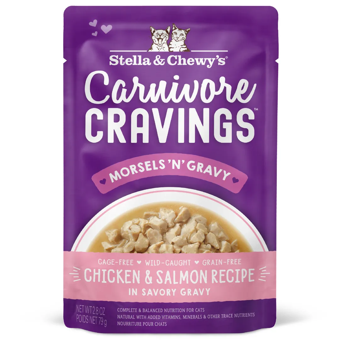 Stella & Chewy's Carnivore Cravings Morsels'N'Gravy Chicken & Salmon Recipe Pouch Wet Cat Food