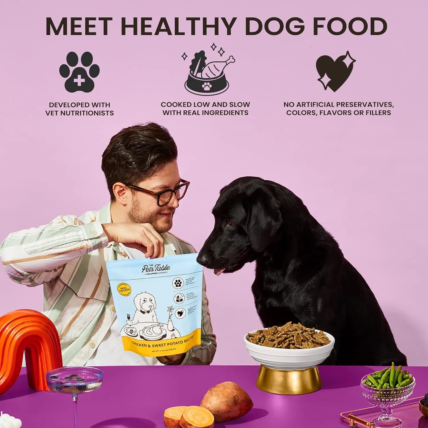 The Pets Table Mixed Grain Free and Grain Inclusive, Air Dried Dog Food 2 Pack - Beef & Berries   Chicken & Sweet Potato, 16 Ounce (Pack of 2)