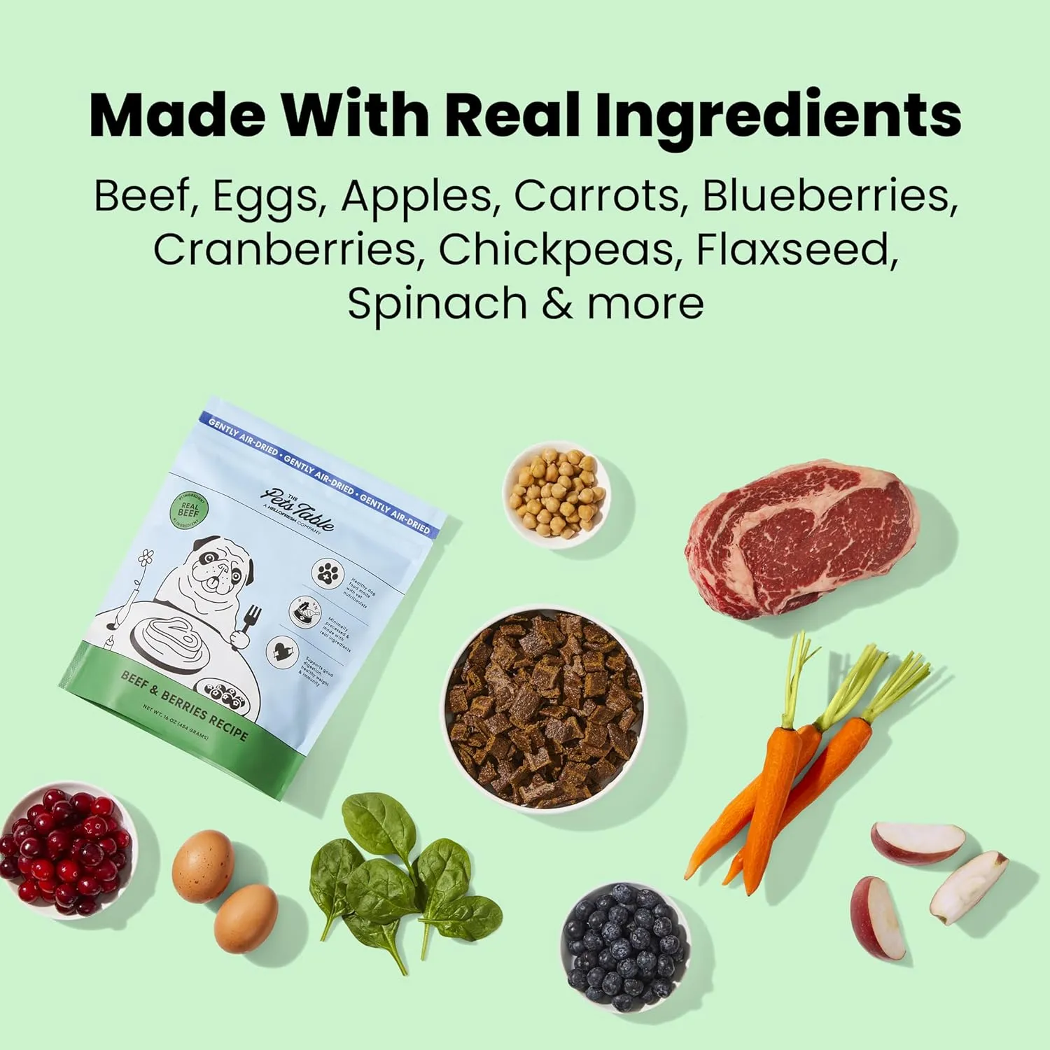 The Pets Table Mixed Grain Free and Grain Inclusive, Air Dried Dog Food 2 Pack - Beef & Berries   Chicken & Sweet Potato, 16 Ounce (Pack of 2)