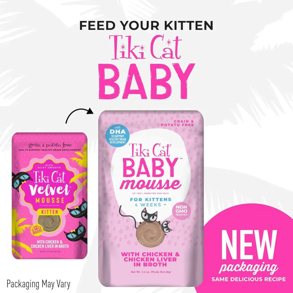Tiki Cat Velvet Mousee Kitten (2.4 oz x 12 pouches)