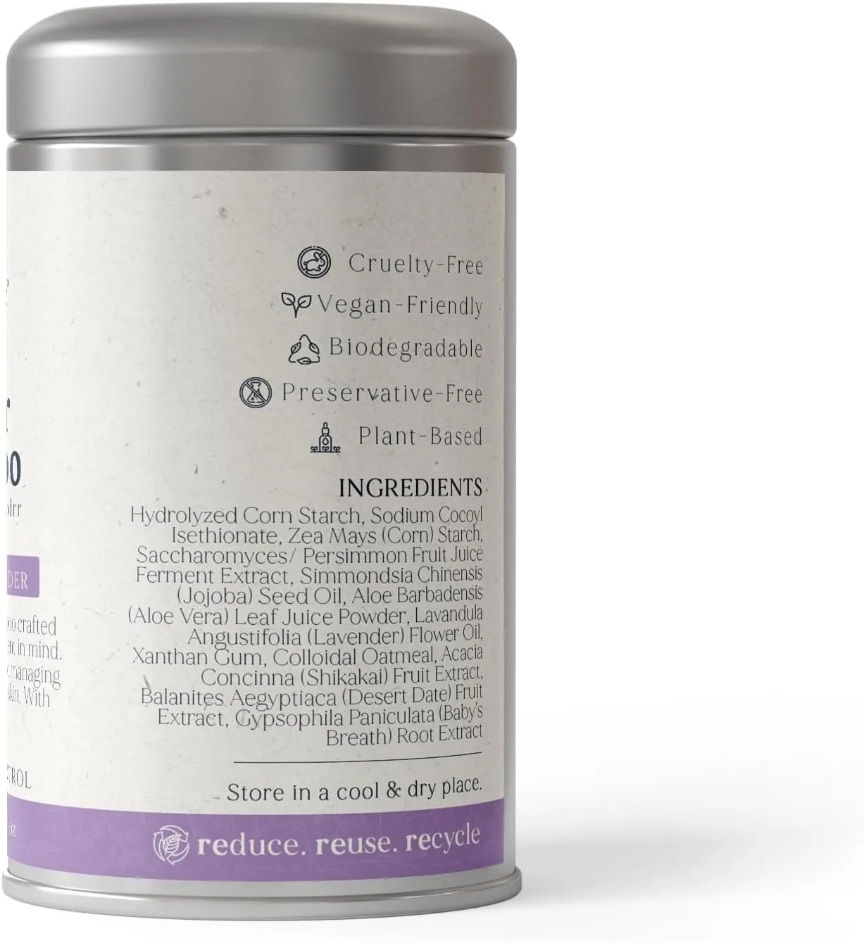 Unscented Dog Dry Shampoo, Powder Shampoo for Dogs, Regular Skin & Coat, 3.5 oz with Bamboo Applicator (Itch & Odour Control)